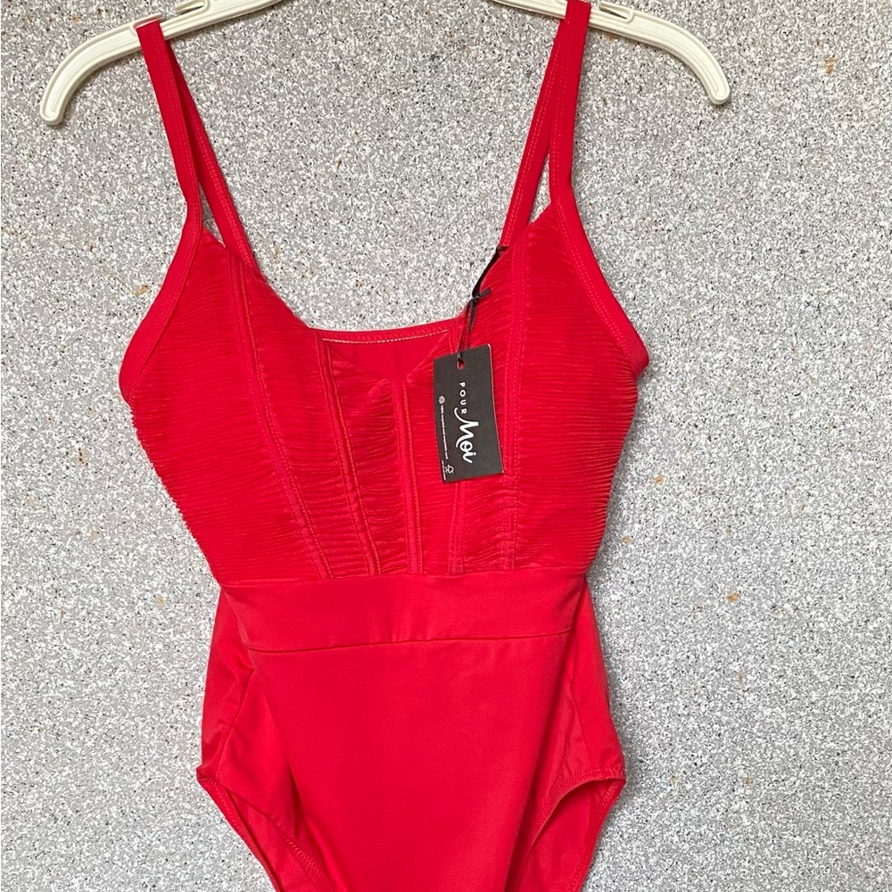 Pour Moi Ruched Pleated Control Swimsuit
